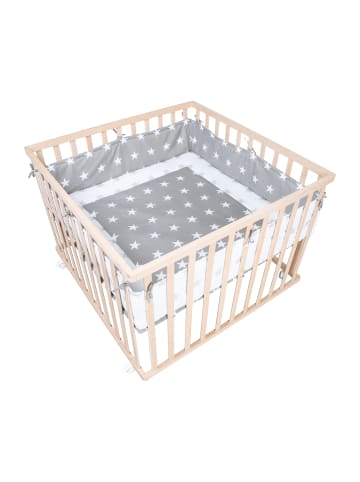 roba Laufgitter Little Stars Holz natur inkl. Schutzeinlage & Rollen