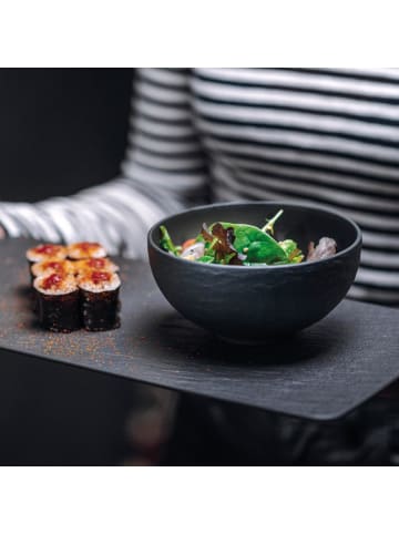 Villeroy & Boch 4er Set Reisbols Manufacture Rock in ø 10,8 cm in schwarz