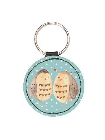 Mr. & Mrs. Panda Anhänger Eulen Liebe ohne Spruch in Türkis Pastell