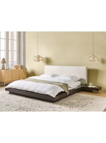 Beliani Wasserbett ZEN in Braun/Weiß - (W) 308 x (H) 86 x (L) 229 cm