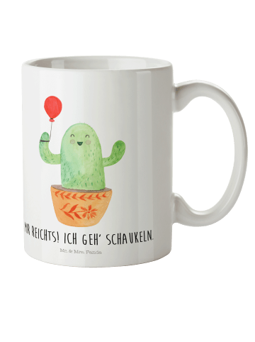 Mr. & Mrs. Panda Tasse Kaktus Luftballon mit Spruch in Weiß