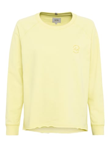 Camel Active Rundhals Sweatshirt mit tonalem Rubber Print in Limoncello