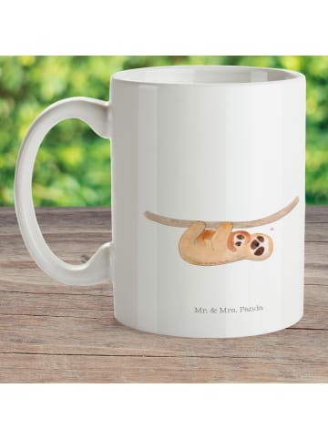 Mr. & Mrs. Panda Kaffeebecher Faultier Kind ohne Spruch in Weiß