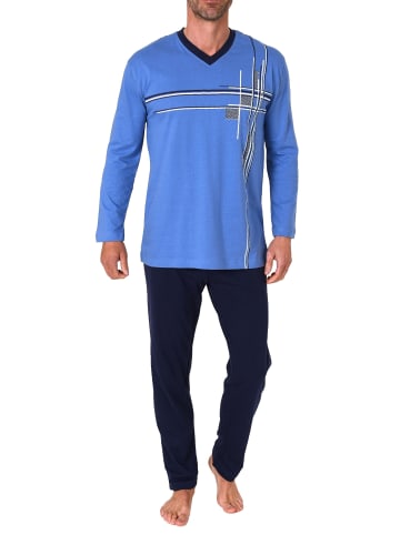 NORMANN Schlafanzug langarm Pyjama - 77891 in blau