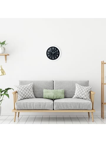 relaxdays 3x Wanduhr in Schwarz