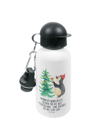 Mr. & Mrs. Panda Kindertrinkflasche Pinguin Weihnachtsbaum mit S... in Weiß