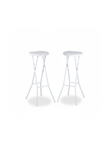 relaxdays 2x Barhocker in Weiß - (B)32,5 x (H)80 x (T)29 cm