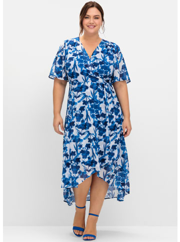 sheego Chiffonkleid in kobalt-gemustert