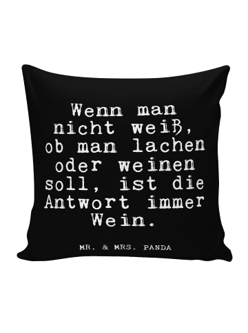Mr. & Mrs. Panda Kissen 40x40 Wenn man nicht weiß,... mit Spruch in Schwarz