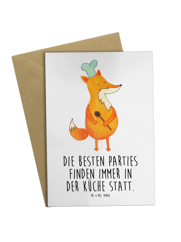 Mr. & Mrs. Panda babykarte Fuchs Koch mit Spruch in Weiß