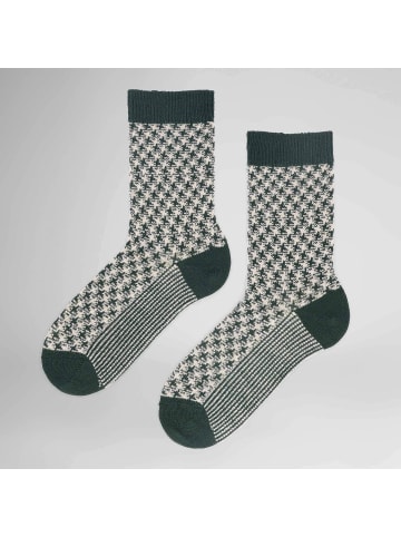 Hudson Socken Houndstooth Fashion in bottle green