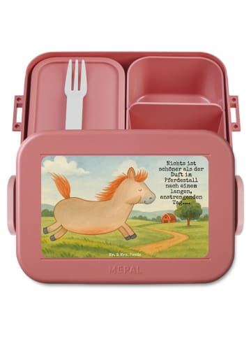 Mr. & Mrs. Panda Snackbox Pferd Springen Design mit Spruch in Rot Pastell