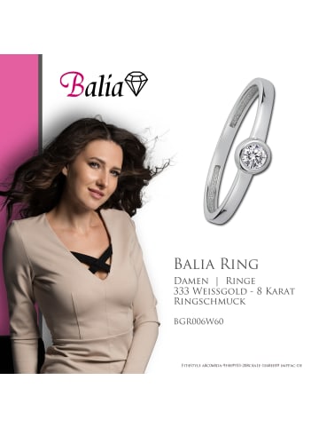 BALIA Ring Gold 333 Weißgold - 8 Karat Kristall weißgold Größe 60 (19,1)