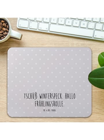 Mr. & Mrs. Panda Mouse Pad Otter Bauch mit Spruch in Grau Pastell