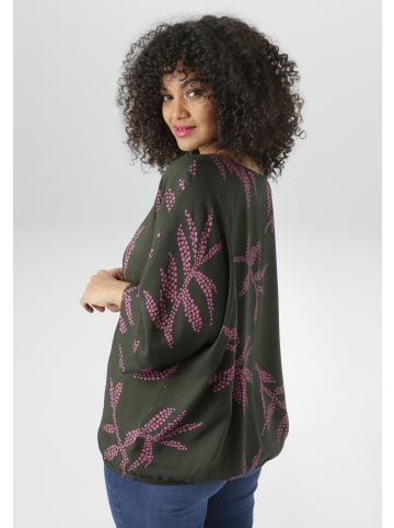 Aniston PLUS Schlupfbluse in olive-pink