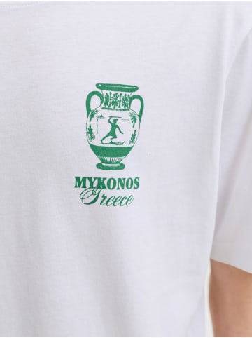 JACK & JONES Junior T-Shirt Kurzarm Jorvacation Bio-Baumwolle in bright white greece