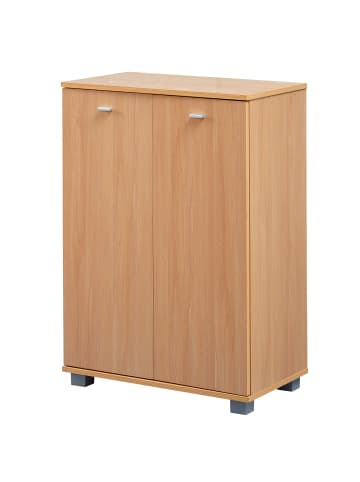 KADIMA DESIGN Design Schuhschrank NIMES modern Holz Buche 12 Paar Schuhe 4 Fächer 2 in Braun