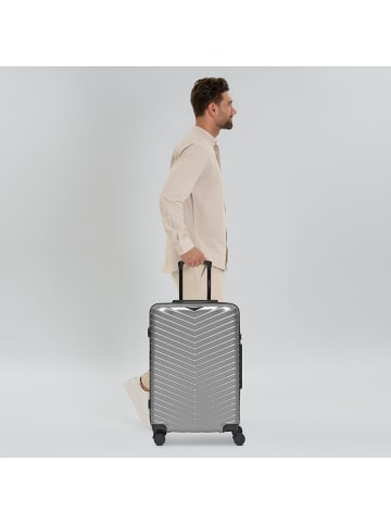 Redolz Essentials 18 4 Rollen Trolley 66 cm mit Dehnfalte in Metallic-Silver Shiny