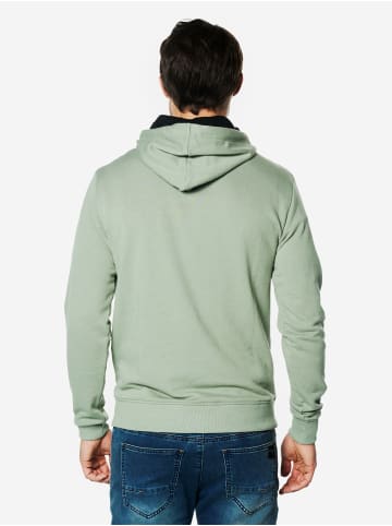 KOROSHI Ein einfacher Baumwoll-Hoodie mit Bedruckung in khaki