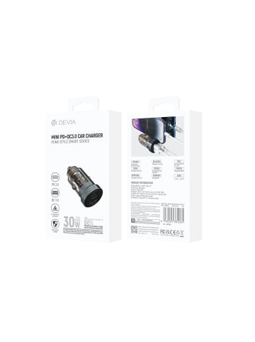 COFI 1453 Devia Autoladegerät 1x USB, 1x USB Typ C 30 W Schnelladegerät in Schwarz