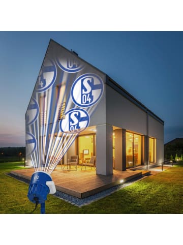 FC Schalke 04 LED-Motivstrahler 7,5W blau/weiß mit Logo Blau