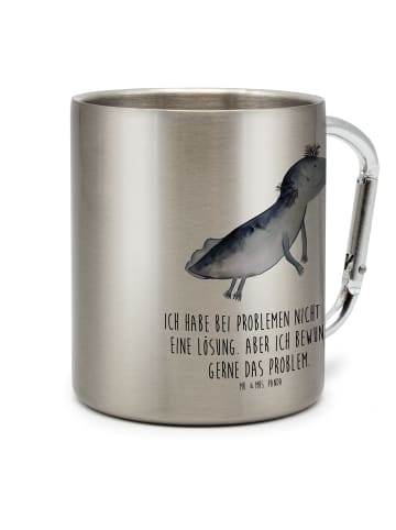 Mr. & Mrs. Panda Kaffeetasse Axolotl Schwimmen mit Spruch in Silber