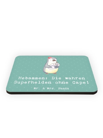 Mr. & Mrs. Panda Magnet Hebamme Superheld mit Spruch in Meeresbrise