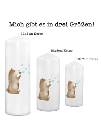 Mr. & Mrs. Panda Stumpenkerze Bär Seifenblasen ohne Spruch in Weiß