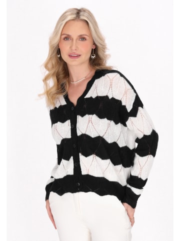Usha Women Cardigan in black offwhite