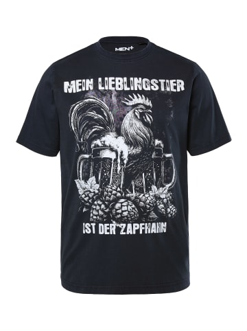 Men Plus Kurzarm T-Shirt in navy blau