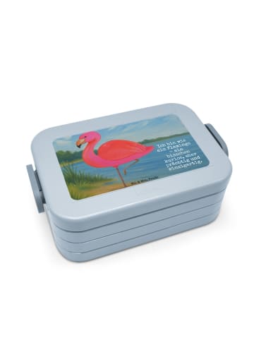 Mr. & Mrs. Panda MEPAL Bentobox Flamingo Classic Design mit Spruch in Blau Pastell