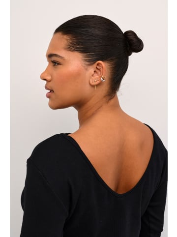 KAFFE curve Langarm-Shirt KCcarina Tight fit in Black Deep