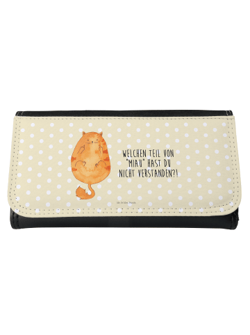 Mr. & Mrs. Panda Portemonnaie Katze Mittelfinger mit Spruch in Gelb Pastell