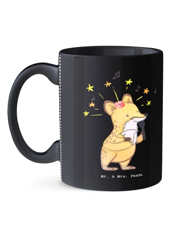 Mr. & Mrs. Panda Kaffeetasse Sängerin Herz ohne Spruch in Schwarz