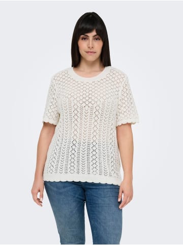 ONLY Carmakoma Gestricktes Oberteil in Ecru
