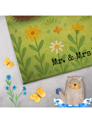 Mr. & Mrs. Panda Gästehandtücher Igel Liebe Design ohne Spruch in Weiß