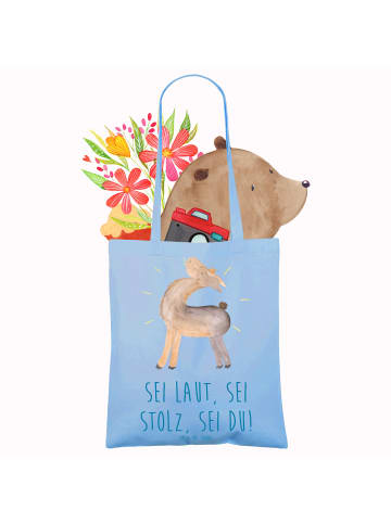Mr. & Mrs. Panda Shopper Sei du Mutig mit Spruch in Sky Blue