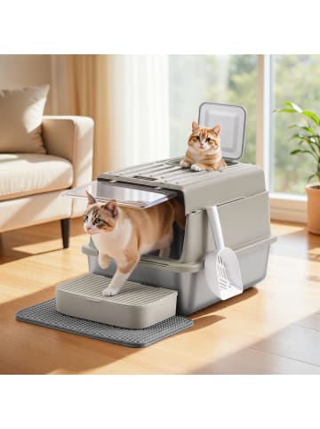 Feandrea Katzentoilette Boxal in Kaffeebraun - (B)60 x (H)38 x (T)40 cm