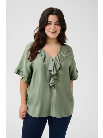 KAFFE curve Kurzarm-Bluse KCmeriana Regular fit in Oil Green