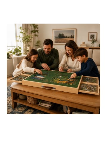 Puzzletisch in Bunt