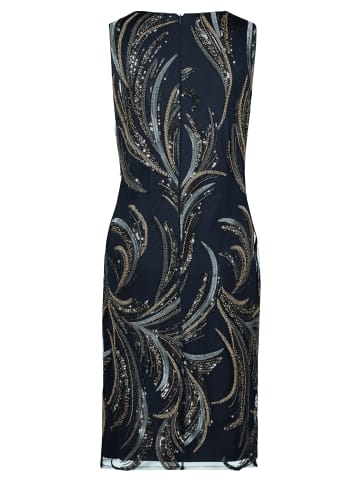 Vera Mont Etuikleid mit Stickerei in Silver/Dark Blue
