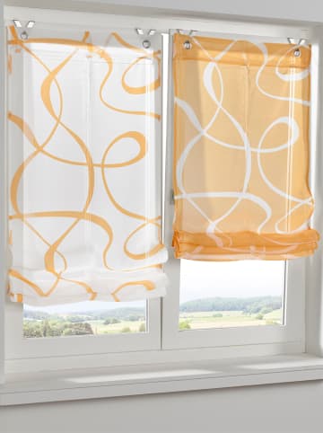 Heine Raffrollo in weiß-gelb