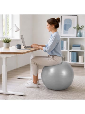 relaxdays Gymnastikball in Grau - Ø 75 cm