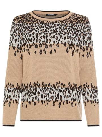 Olsen Strickpullover Urban Wild Henny in beige schwarz - 0001