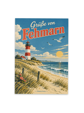 Postkarte Leuchtturm nostalgisch Design mit Spruch in Weiß