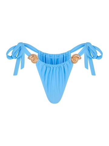 Moda Minx Bikinihose Nautilius Shell Ruched Tie Side Bikini Bottoms in Powder Blue