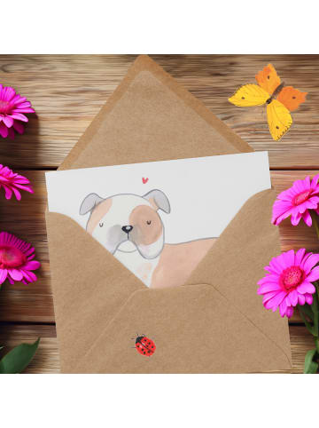 Mr. & Mrs. Panda Einladungskarte Englische Bulldogge Moment ohne... in Weiß