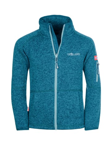 Trollkids Fleece-Jacke "Jondalen" in Petrolblau