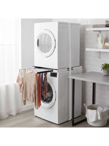 relaxdays Zwischenbaurahmen "mit Ablage" in Weiß - 54-71 cm