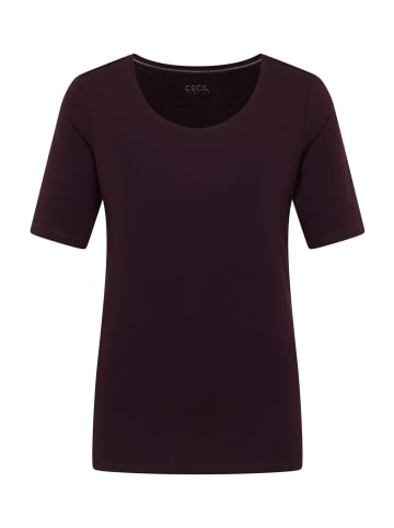 Cecil 'T-Shirt in Unifarbe Style Lena' Lila